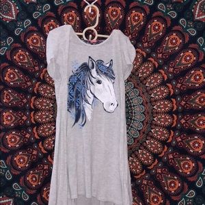 Justice Horse shirt with Floral leggings